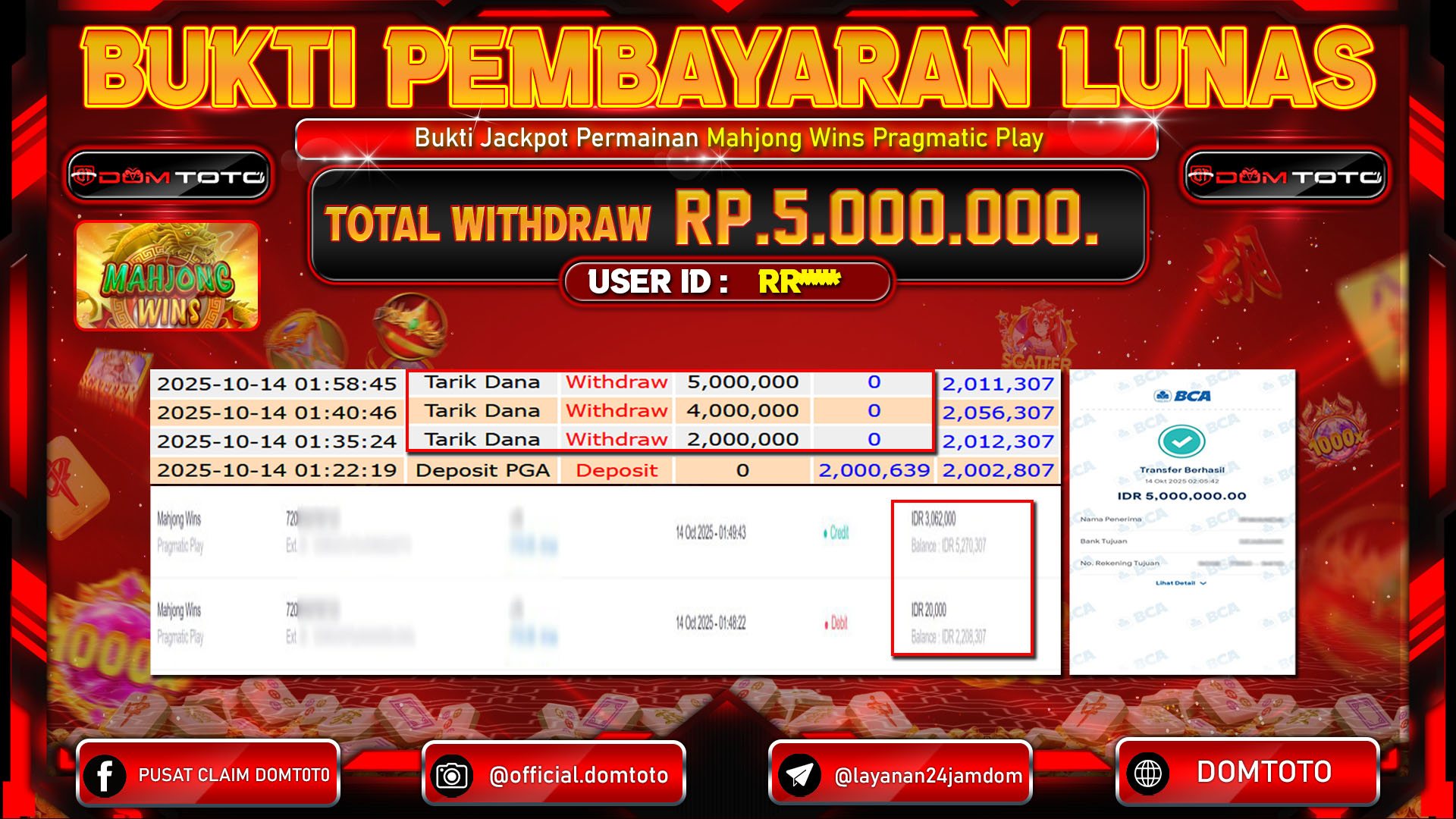 JACKPOT Slot Mahjong Wins Pragmatic Play 14 OKTOBER 2025